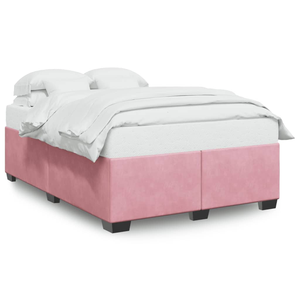 vidaXL Estructura de cama sin colchón terciopelo rosa 140x200 cm