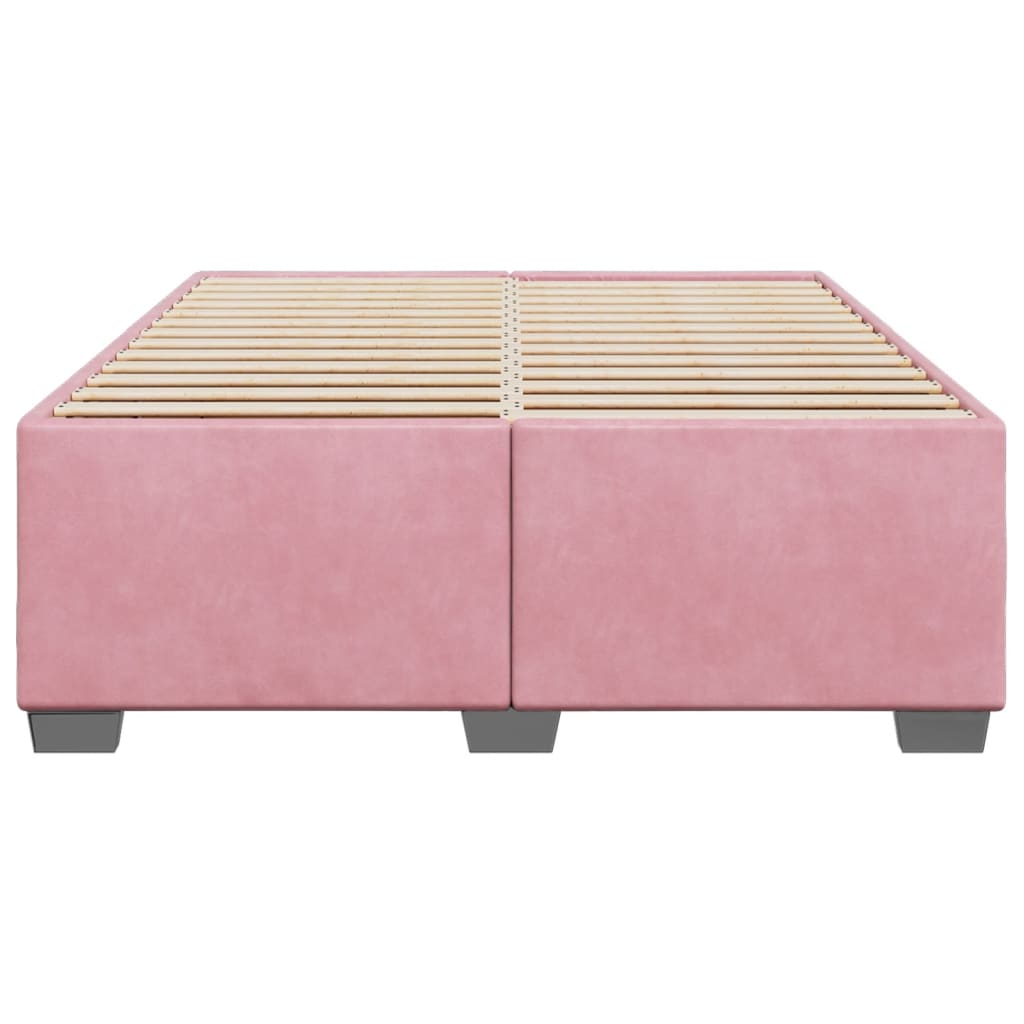 vidaXL Estructura de cama sin colchón terciopelo rosa 140x200 cm