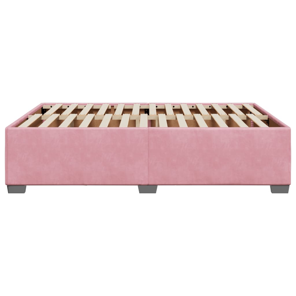 vidaXL Estructura de cama sin colchón terciopelo rosa 140x200 cm