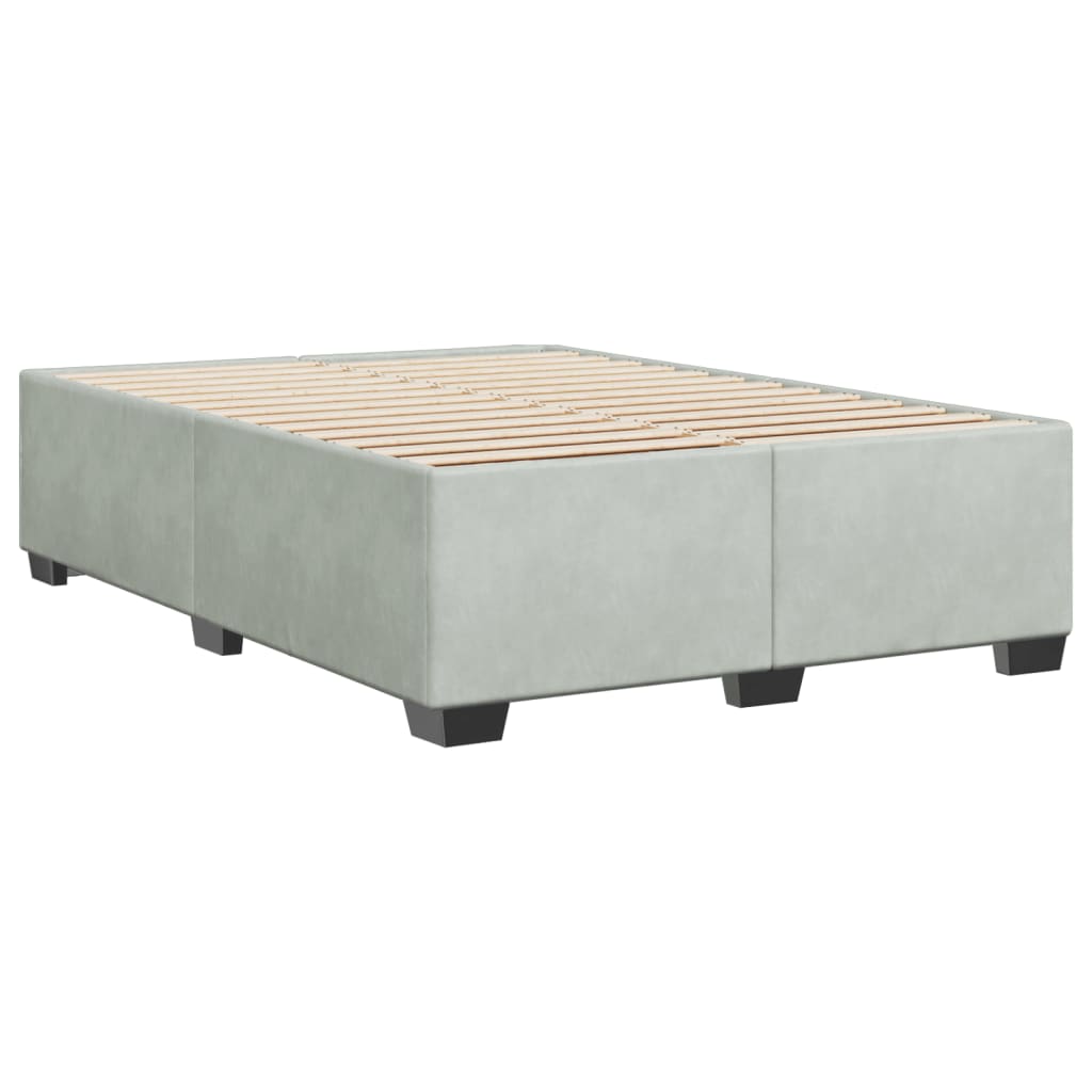 vidaXL Estructura de cama sin colchón terciopelo gris claro 160x200 cm