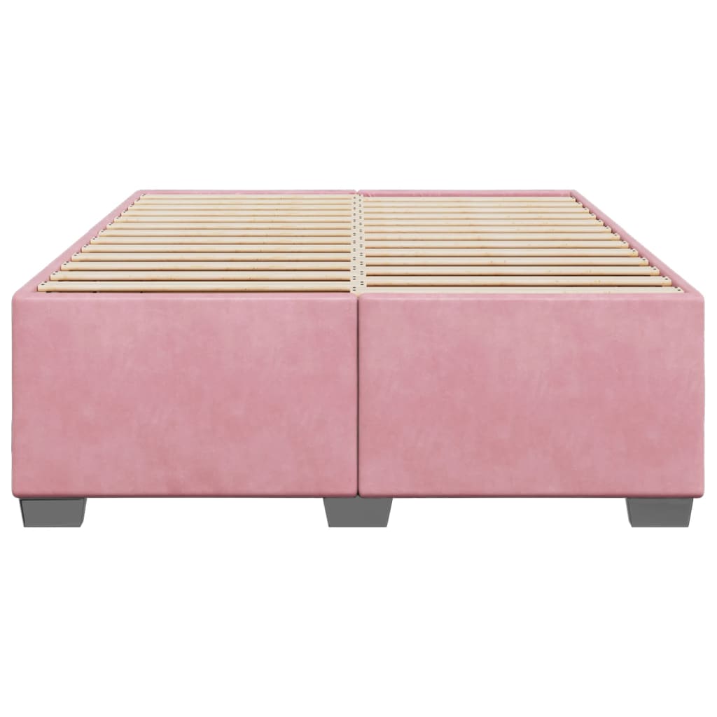 vidaXL Estructura de cama sin colchón terciopelo rosa 160x200 cm