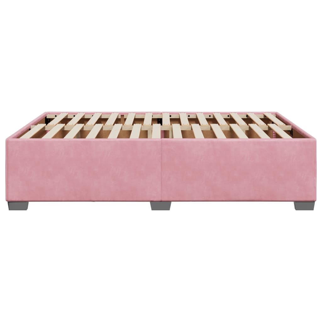 vidaXL Estructura de cama sin colchón terciopelo rosa 160x200 cm