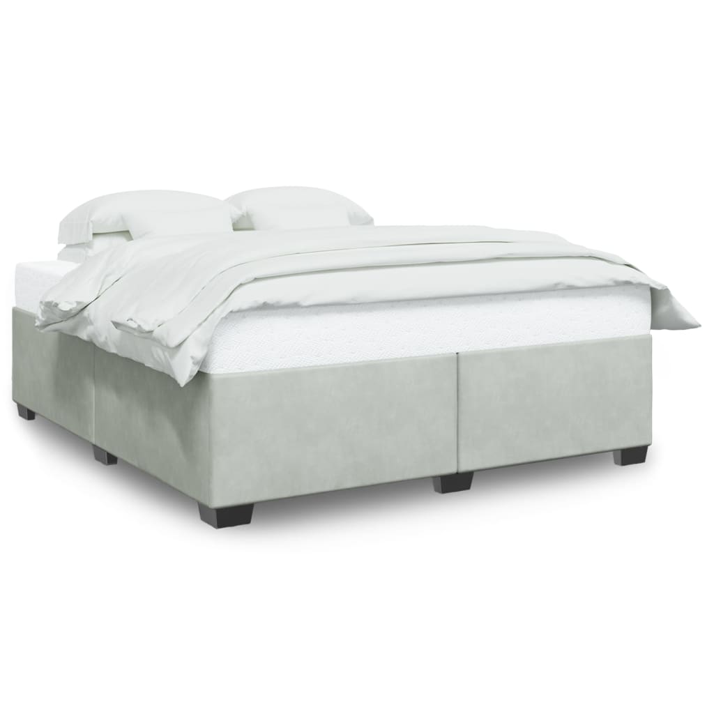 vidaXL Estructura de cama sin colchón terciopelo gris claro 180x200 cm