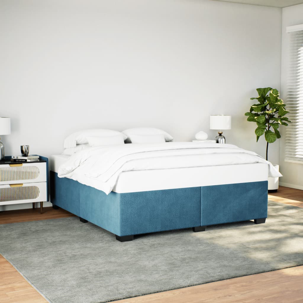 vidaXL Estructura de cama de terciopelo azul 180x200 cm