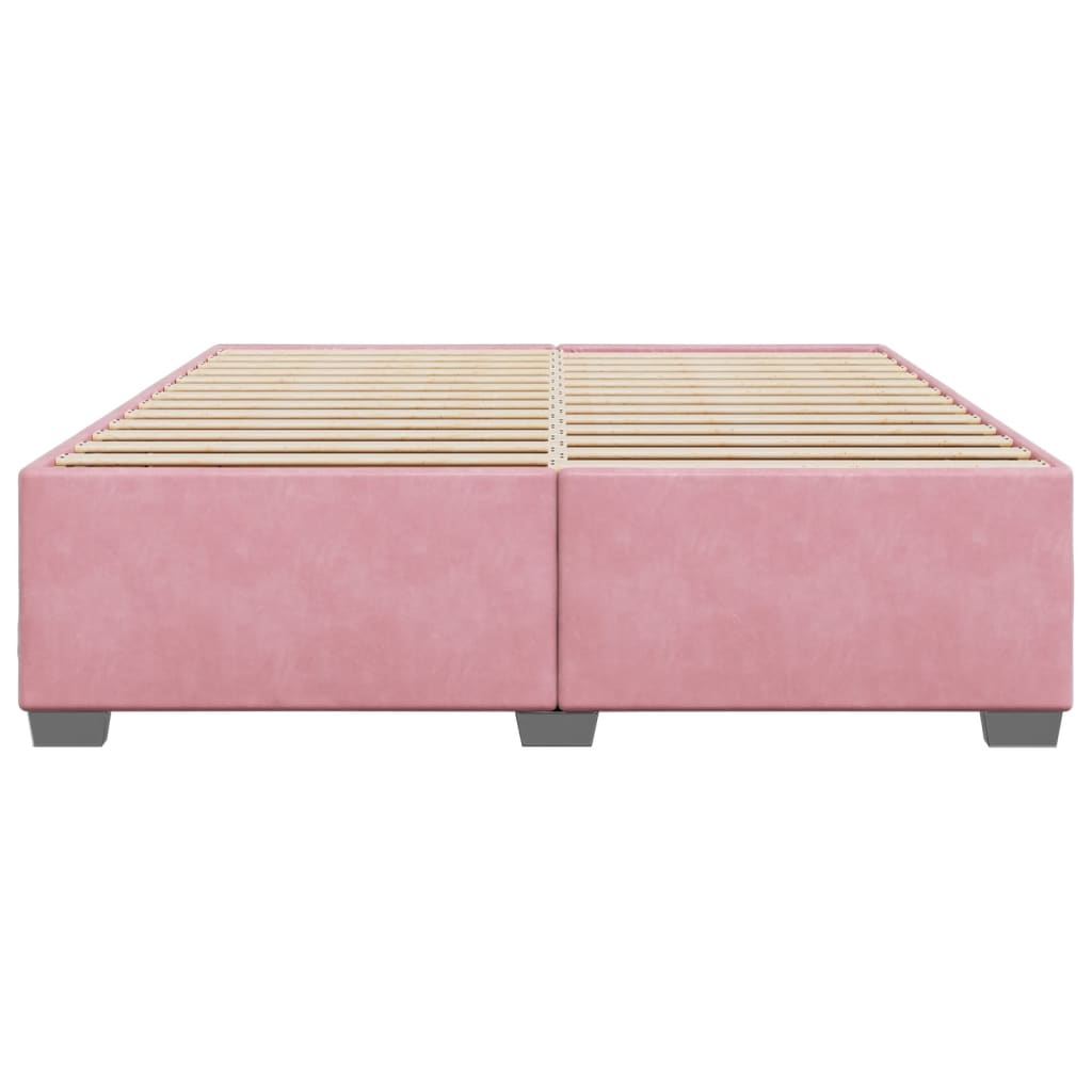 vidaXL Estructura de cama sin colchón terciopelo rosa 180x200 cm