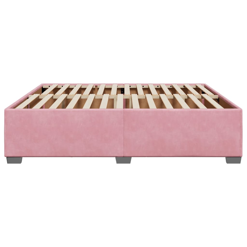 vidaXL Estructura de cama sin colchón terciopelo rosa 180x200 cm