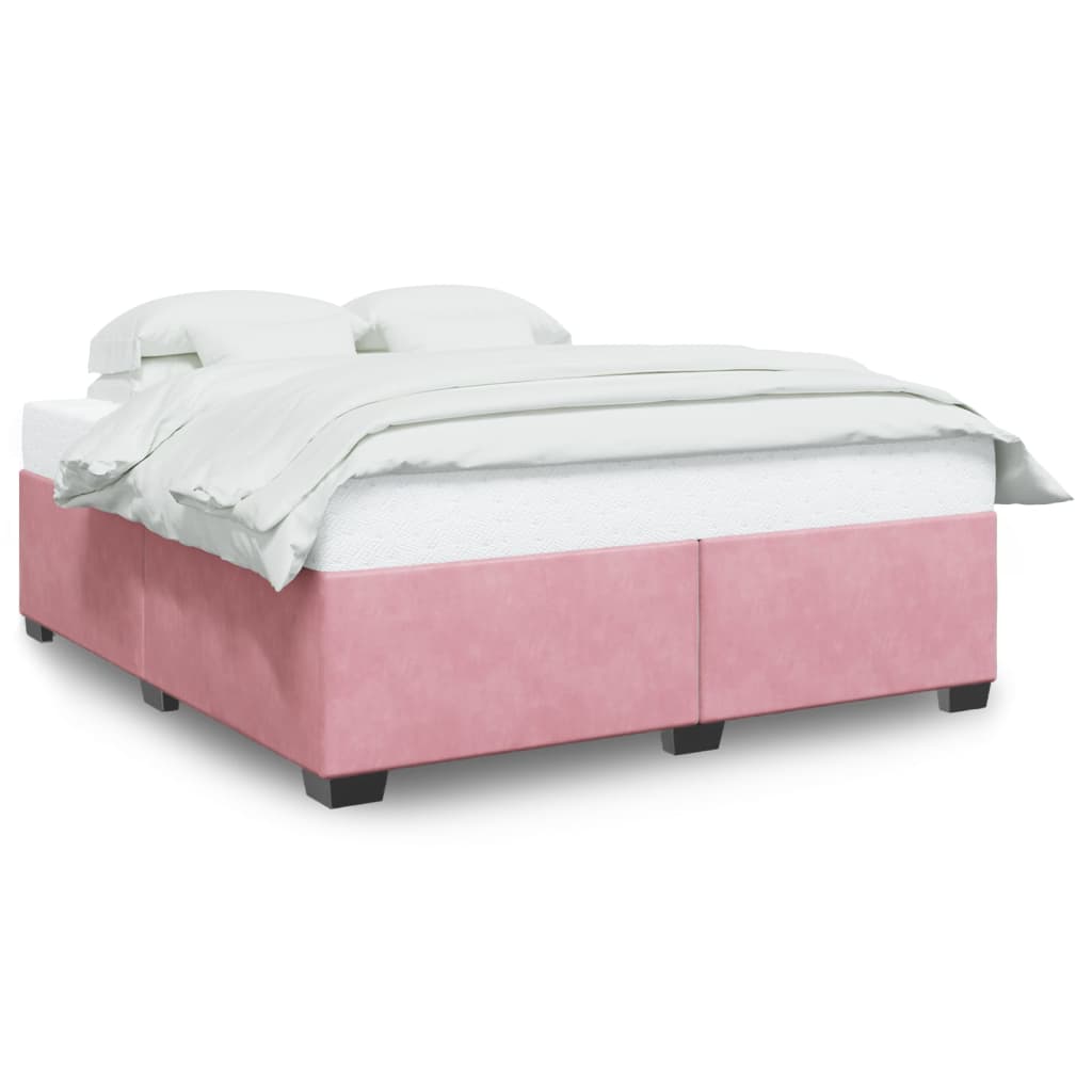 vidaXL Estructura de cama sin colchón terciopelo rosa 180x200 cm