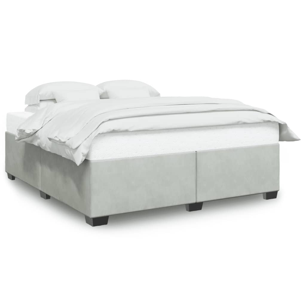 vidaXL Estructura de cama sin colchón terciopelo gris claro 200x200 cm