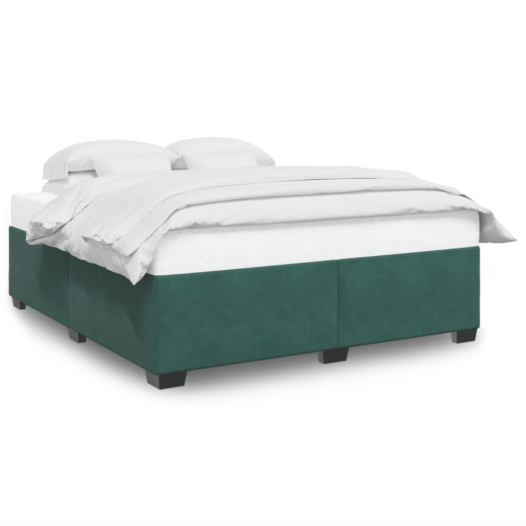 vidaXL Estructura cama sin colchón terciopelo verde oscuro 200x200 cm