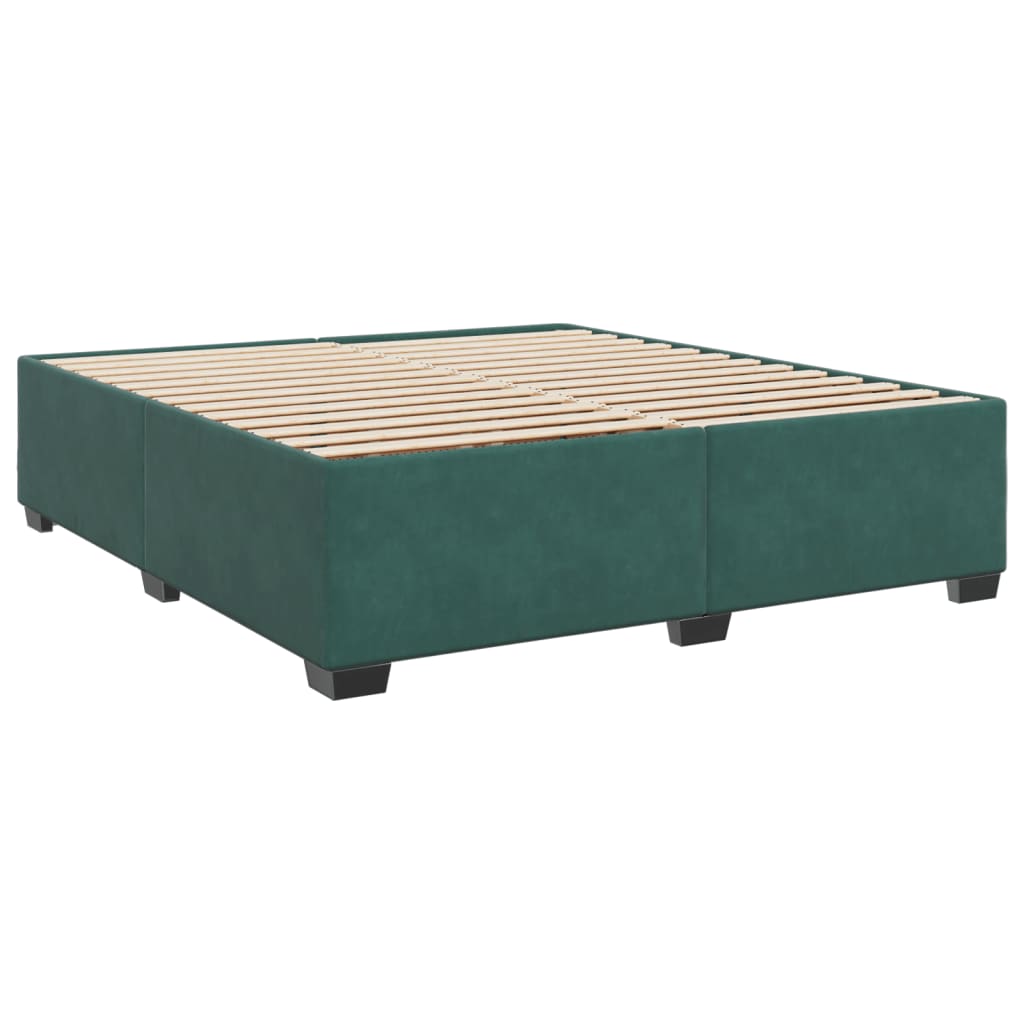 vidaXL Estructura cama sin colchón terciopelo verde oscuro 200x200 cm