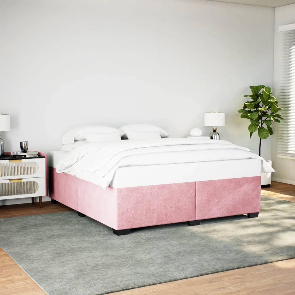 vidaXL Estructura cama sin colchón terciopelo rosa 200x200 cm