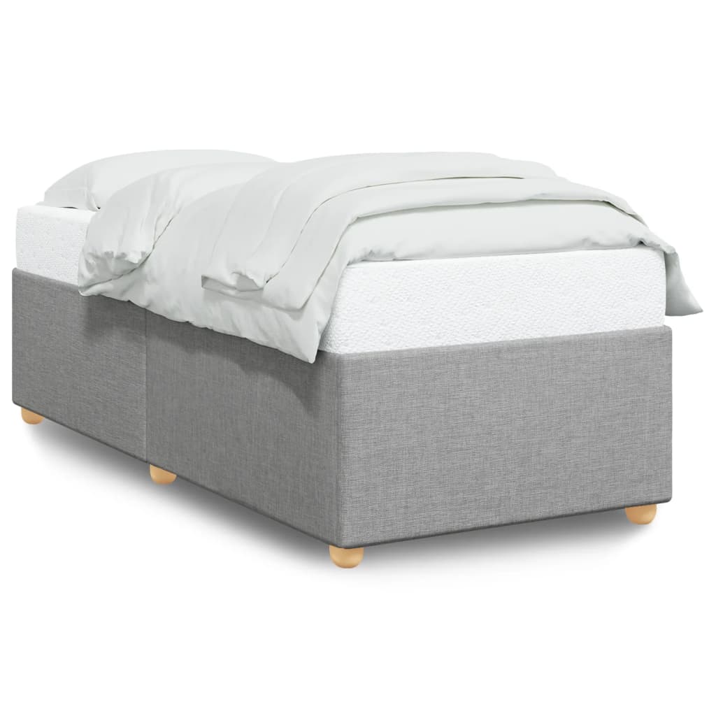 vidaXL Estructura de cama sin colchón tela gris claro 90x190 cm