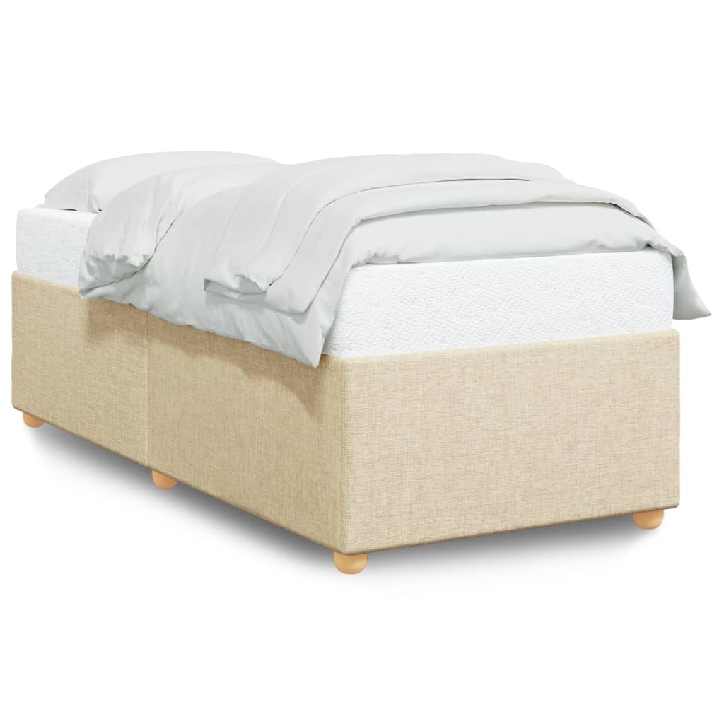 vidaXL Estructura de cama sin colchón tela crema 90x190 cm