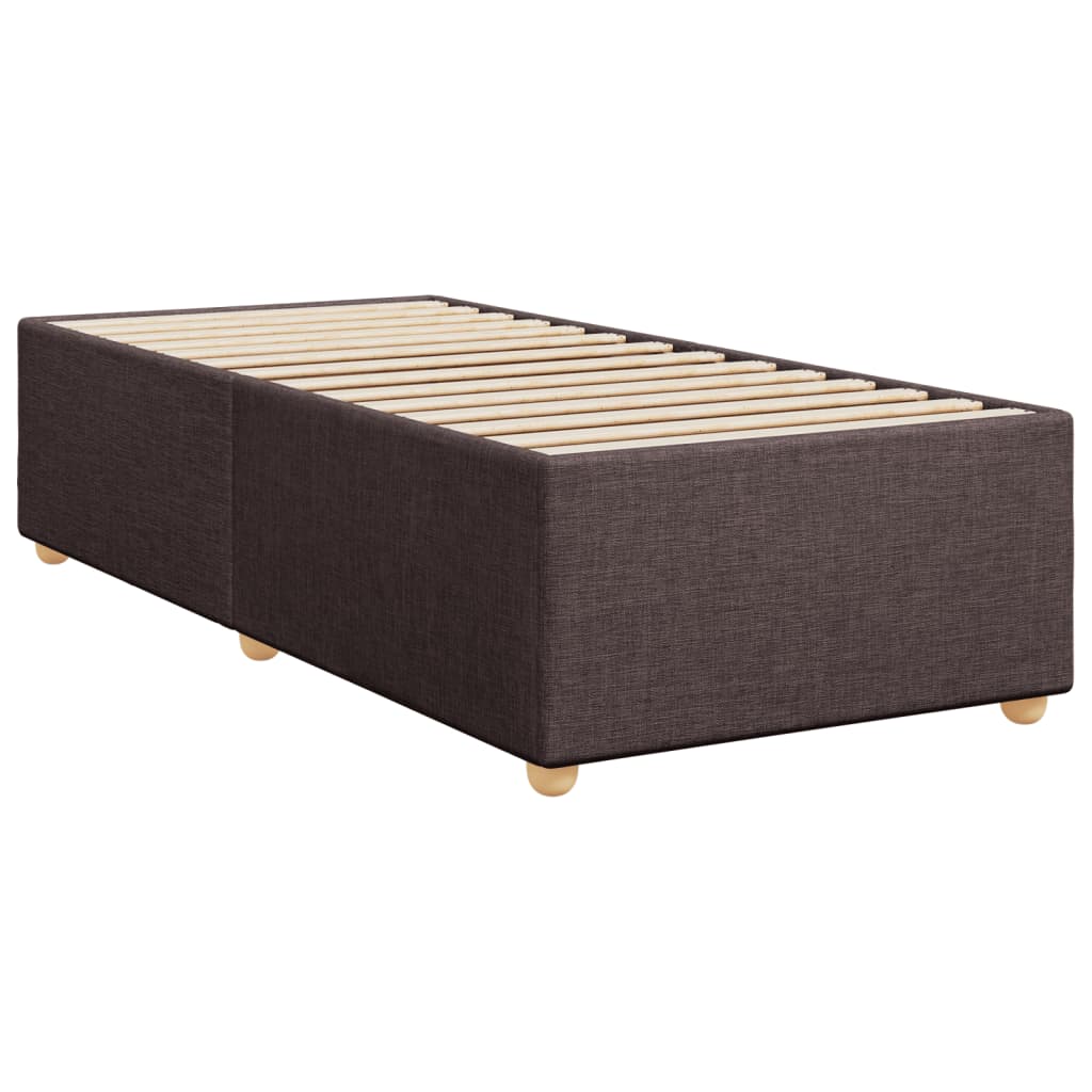 vidaXL Estructura de cama sin colchón tela marrón oscuro 90x200 cm