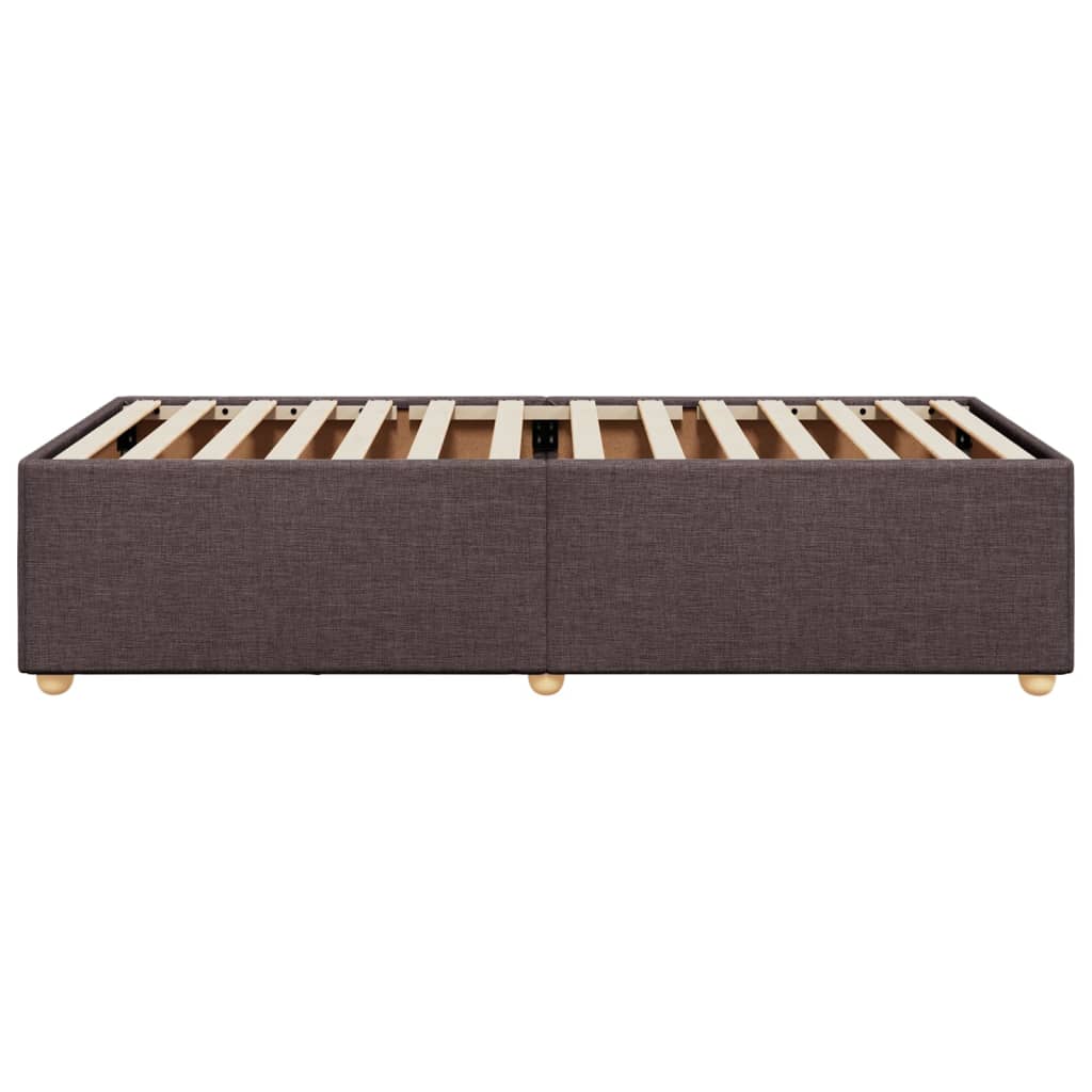 vidaXL Estructura de cama sin colchón tela marrón oscuro 90x200 cm