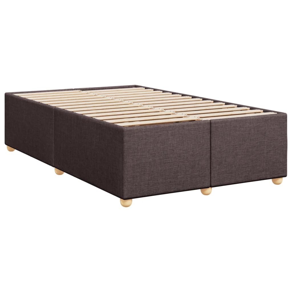 vidaXL Estructura de cama sin colchón tela marrón oscuro 120x200 cm