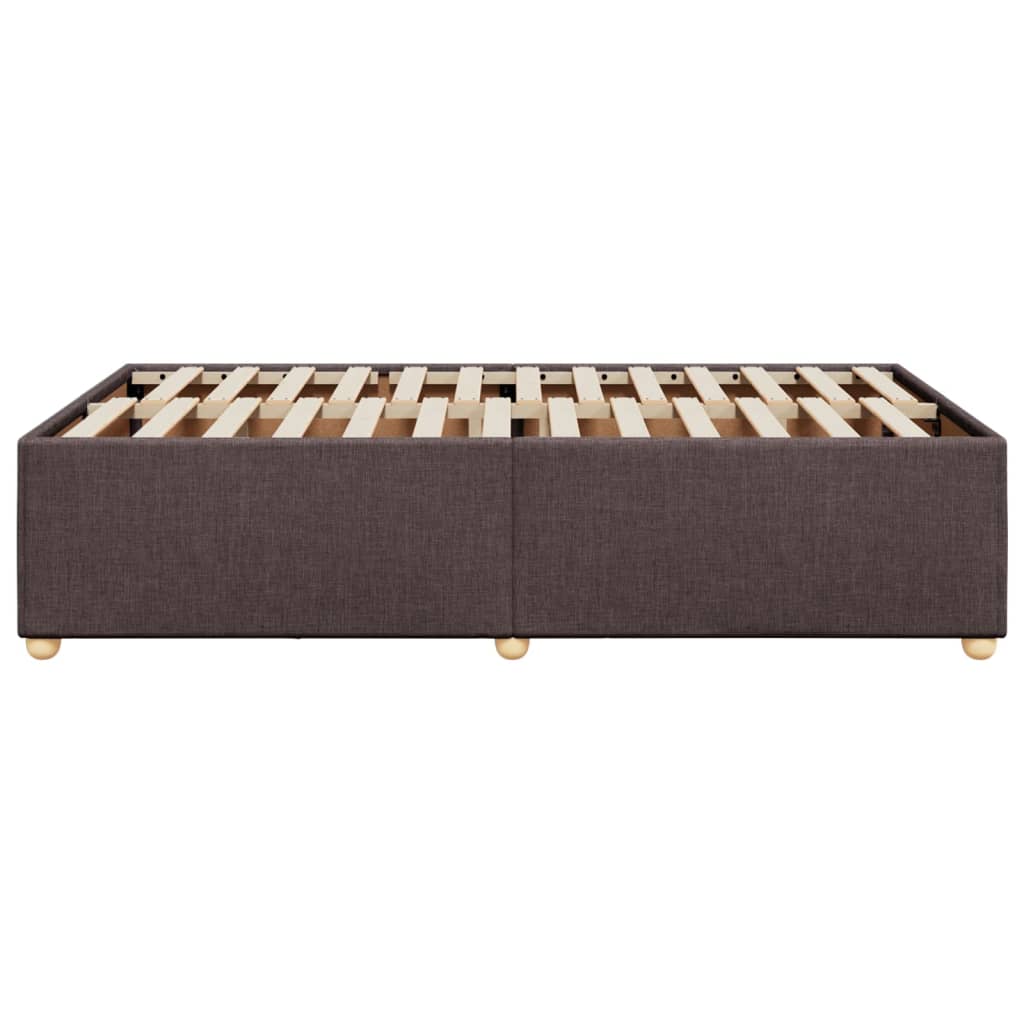 vidaXL Estructura de cama sin colchón tela marrón oscuro 120x200 cm