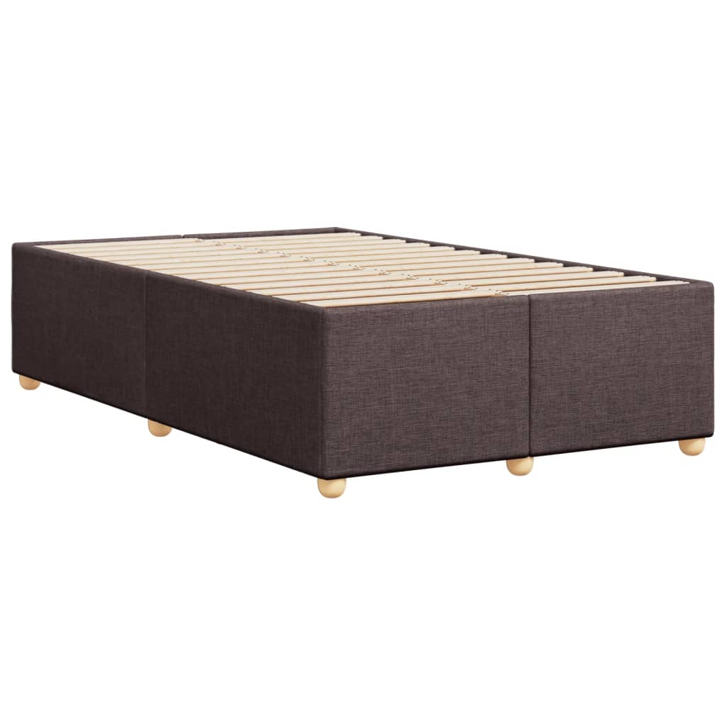 vidaXL Estructura de cama sin colchón tela marrón oscuro 120x200 cm