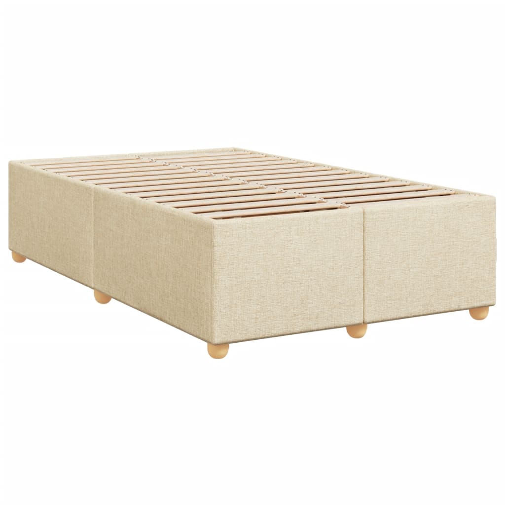 vidaXL Estructura de cama sin colchón tela crema 120x200 cm