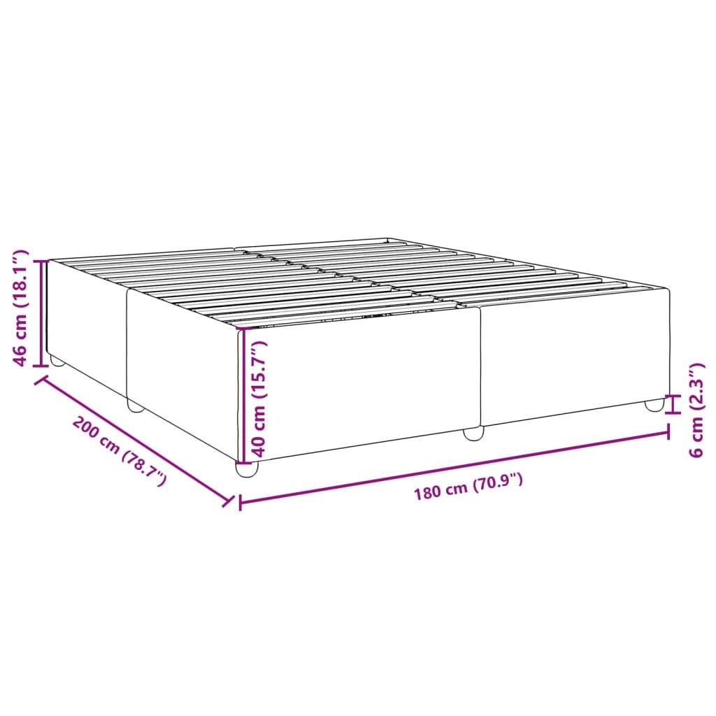 vidaXL Cama sin colchón tela gris claro 180x200 cm