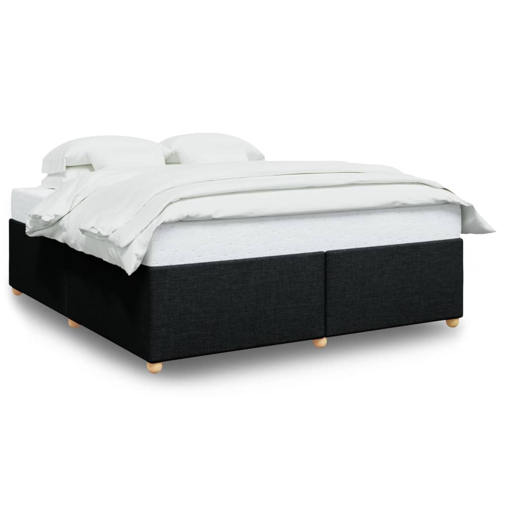 vidaXL Cama sin colchón tela negro 200x200 cm