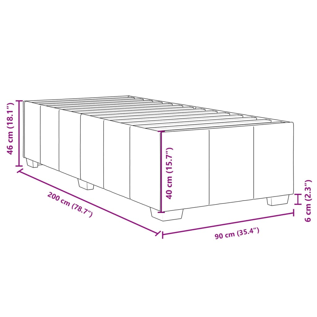 vidaXL Estructura de cama sin colchón tela gris oscuro 90x200 cm