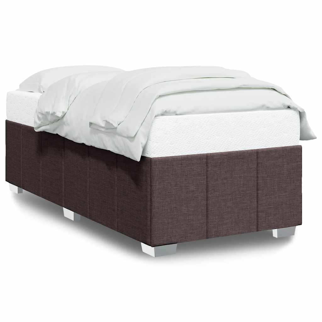 vidaXL Estructura de cama sin colchón tela marrón oscuro 90x200 cm