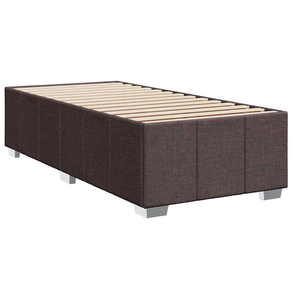 vidaXL Estructura de cama sin colchón tela marrón oscuro 90x200 cm