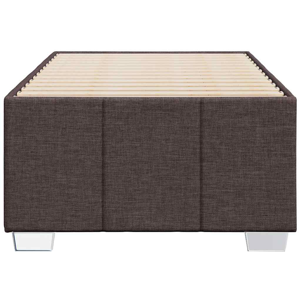 vidaXL Estructura de cama sin colchón tela marrón oscuro 90x200 cm