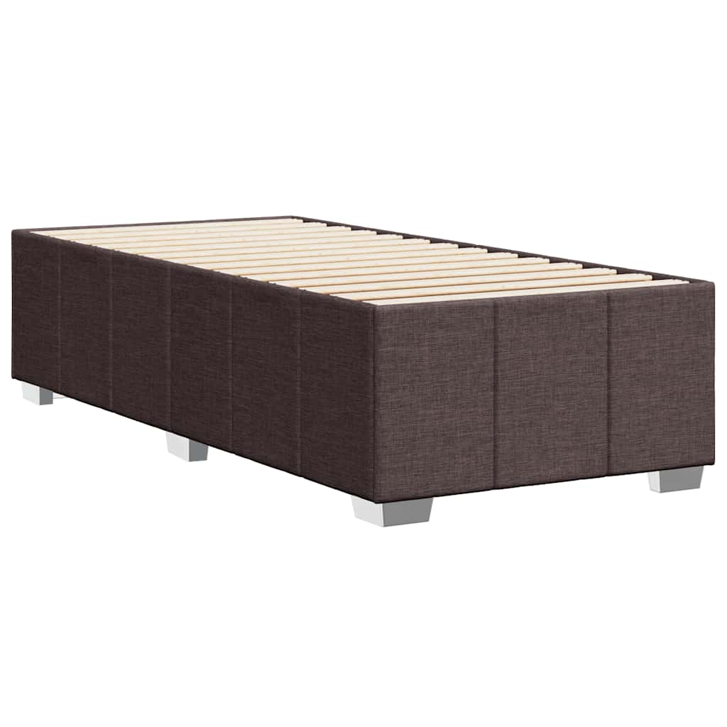 vidaXL Estructura de cama sin colchón tela marrón oscuro 90x200 cm