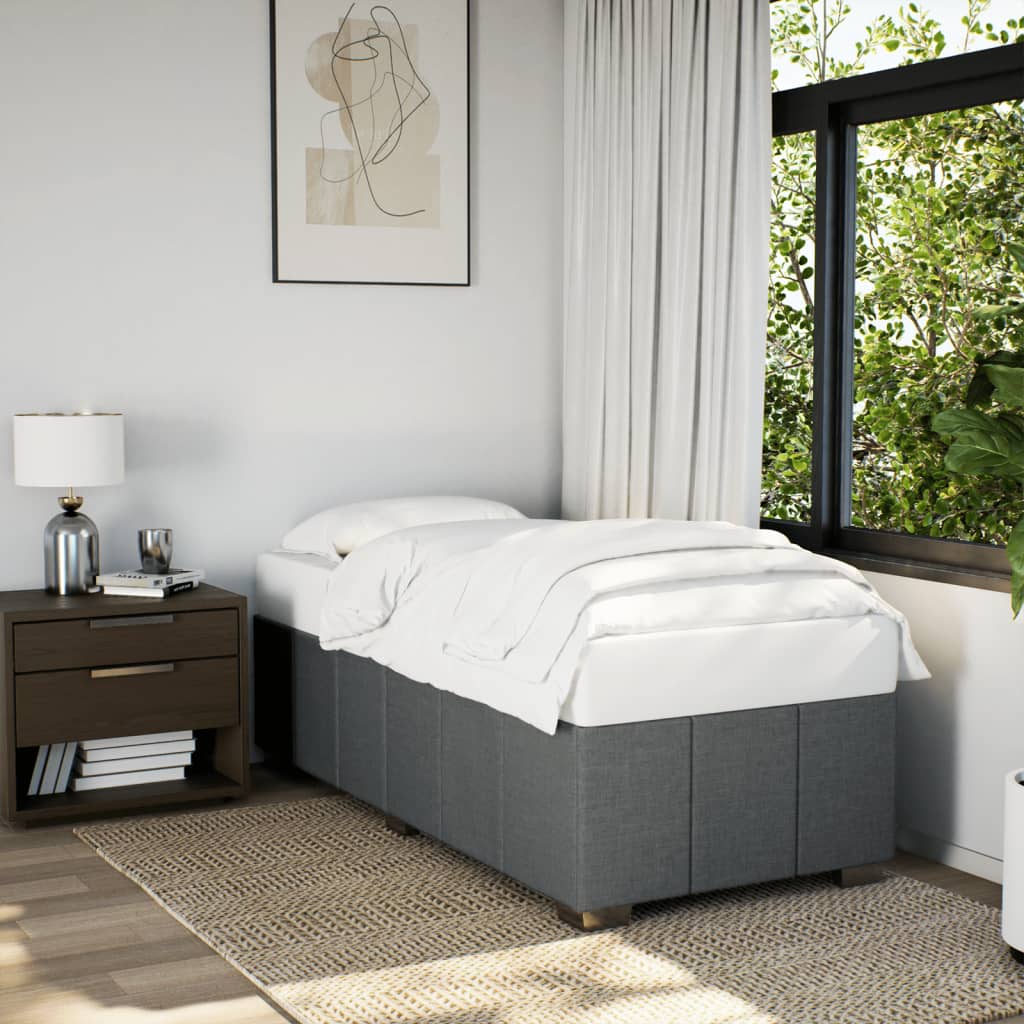 vidaXL Estructura de cama sin colchón tela gris oscuro 90x200 cm