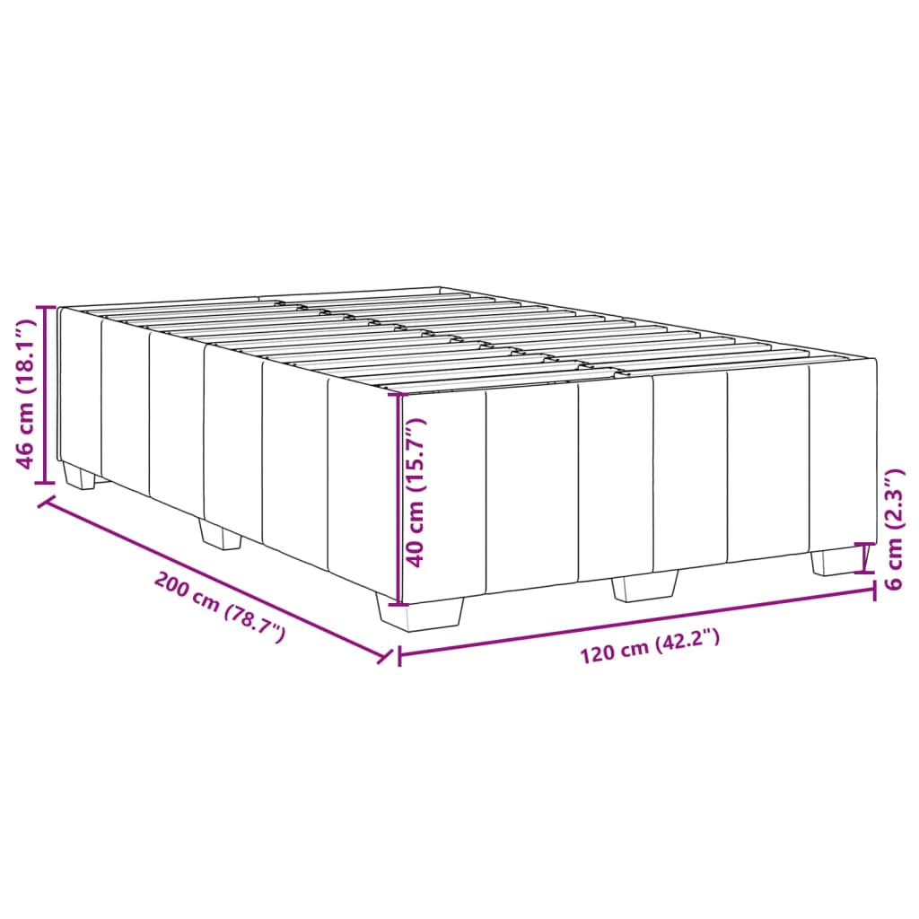 vidaXL Estructura de cama sin colchón tela negro 120x200 cm