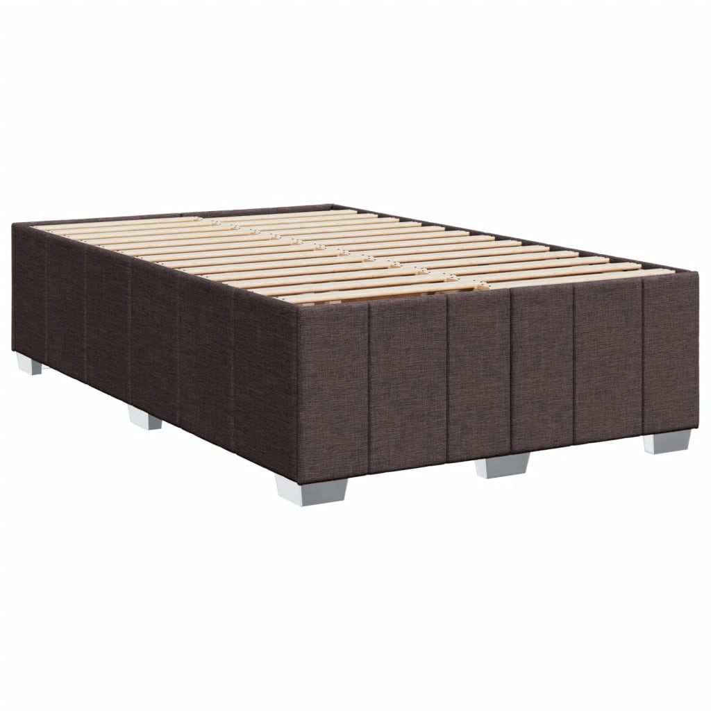 vidaXL Estructura de cama sin colchón tela marrón oscuro 120x200 cm