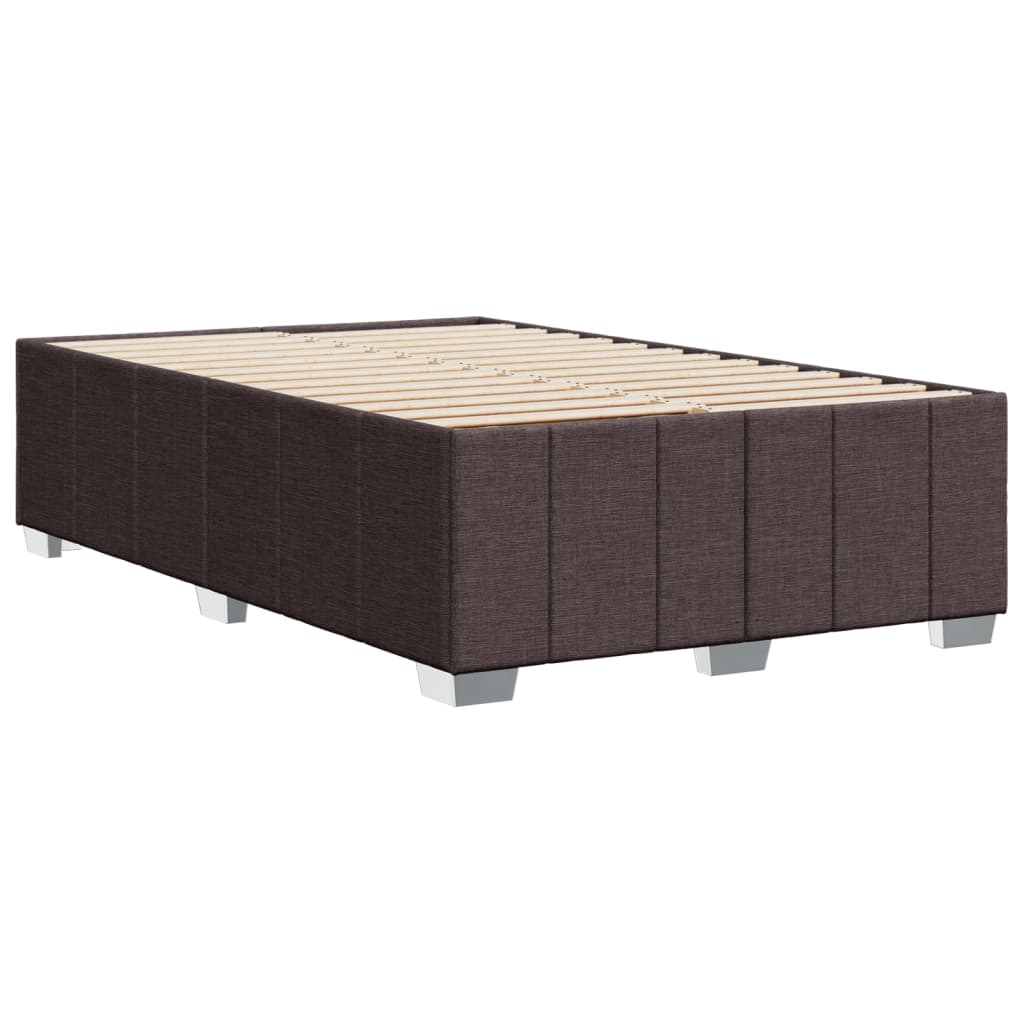 vidaXL Estructura de cama sin colchón tela marrón oscuro 120x200 cm