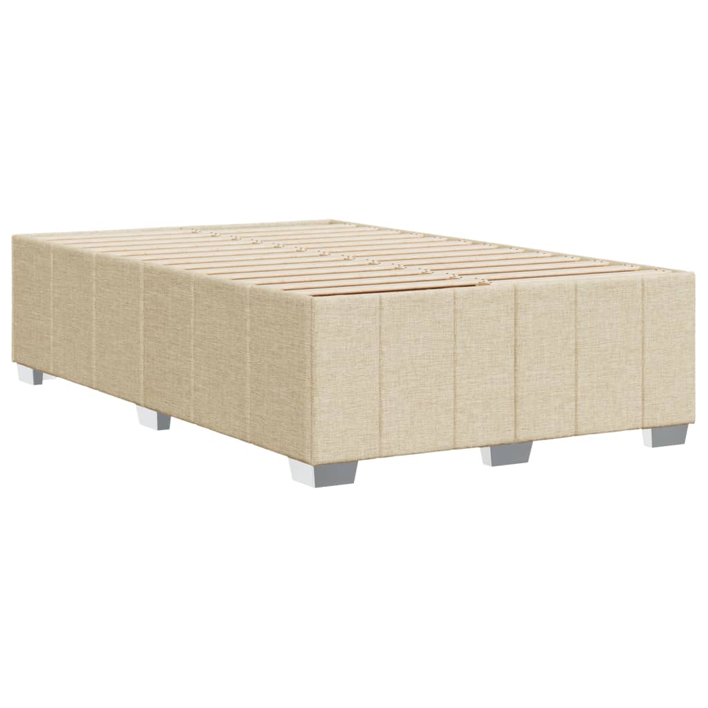 vidaXL Estructura de cama sin colchón tela crema 120x200 cm