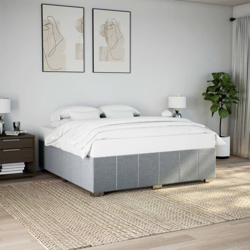 vidaXL Cama sin colchón tela gris claro 180x200 cm