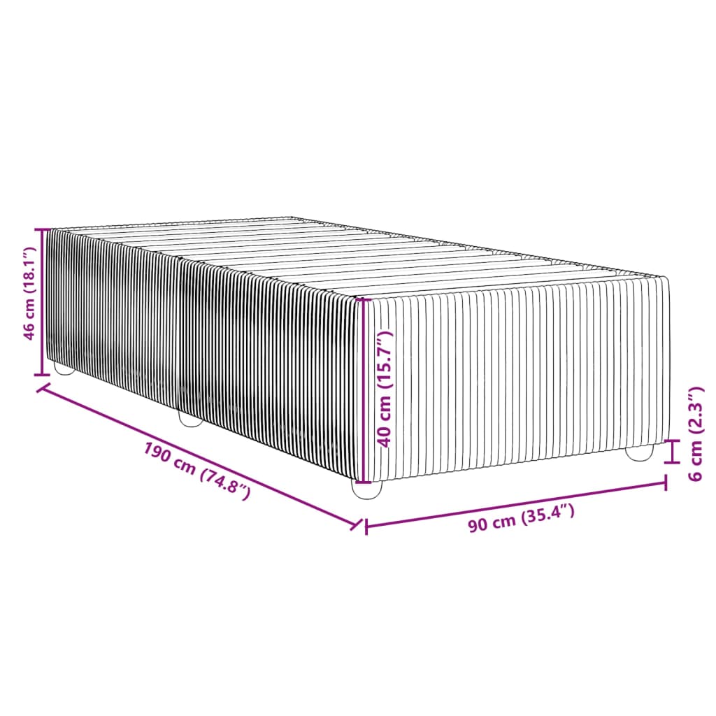 vidaXL Estructura de cama sin colchón tela gris claro 90x190 cm