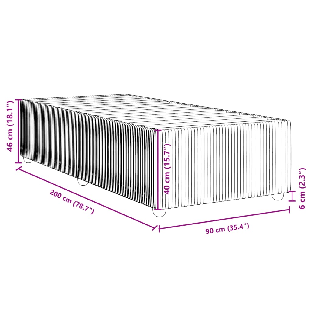 vidaXL Estructura de cama sin colchón tela gris claro 90x200 cm