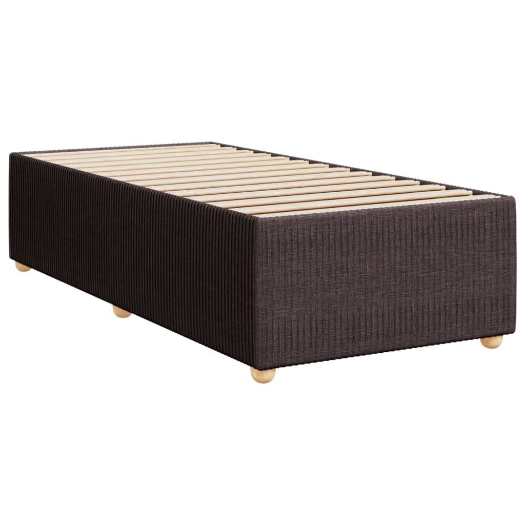 vidaXL Estructura de cama sin colchón tela marrón oscuro 90x200 cm