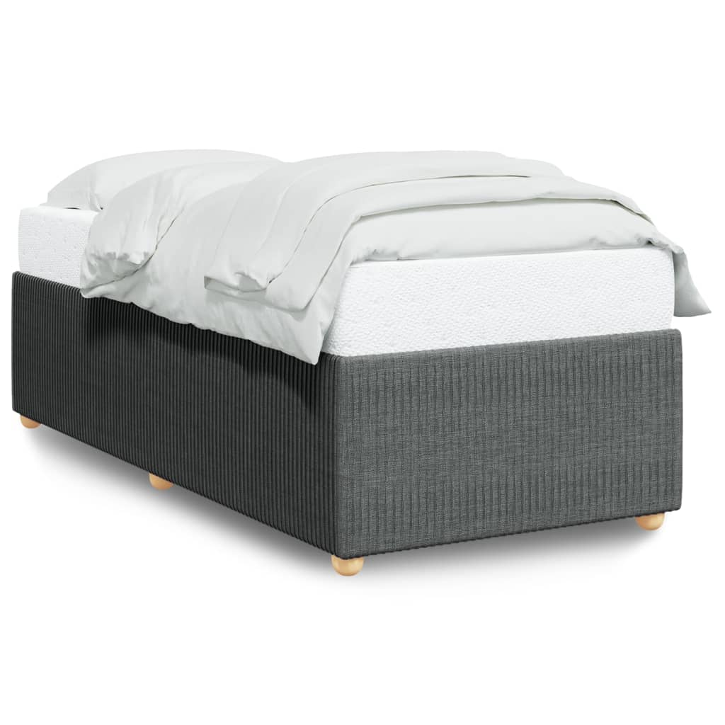 vidaXL Estructura de cama sin colchón tela gris oscuro 90x200 cm