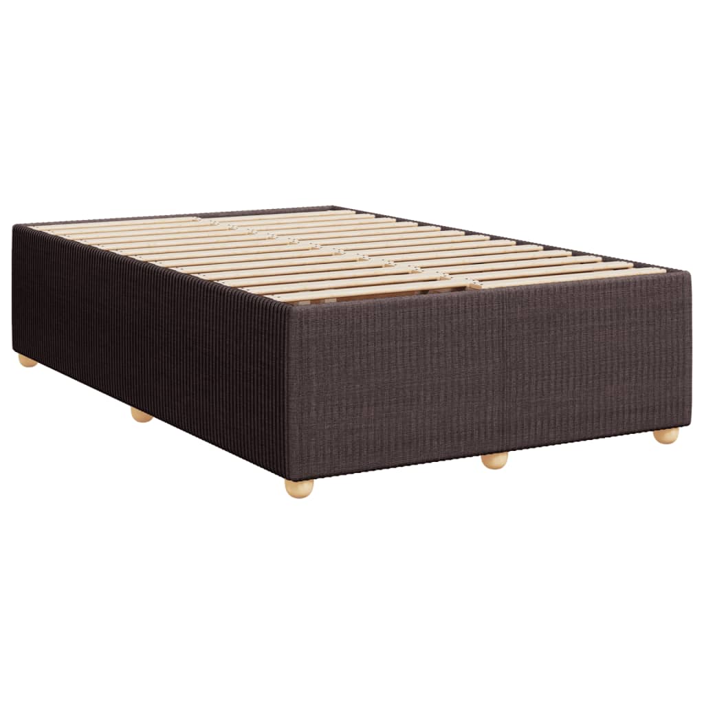 vidaXL Estructura de cama sin colchón tela marrón oscuro 120x200 cm