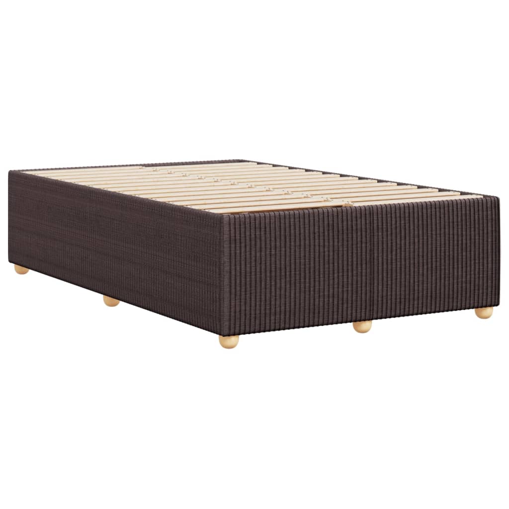 vidaXL Estructura de cama sin colchón tela marrón oscuro 120x200 cm