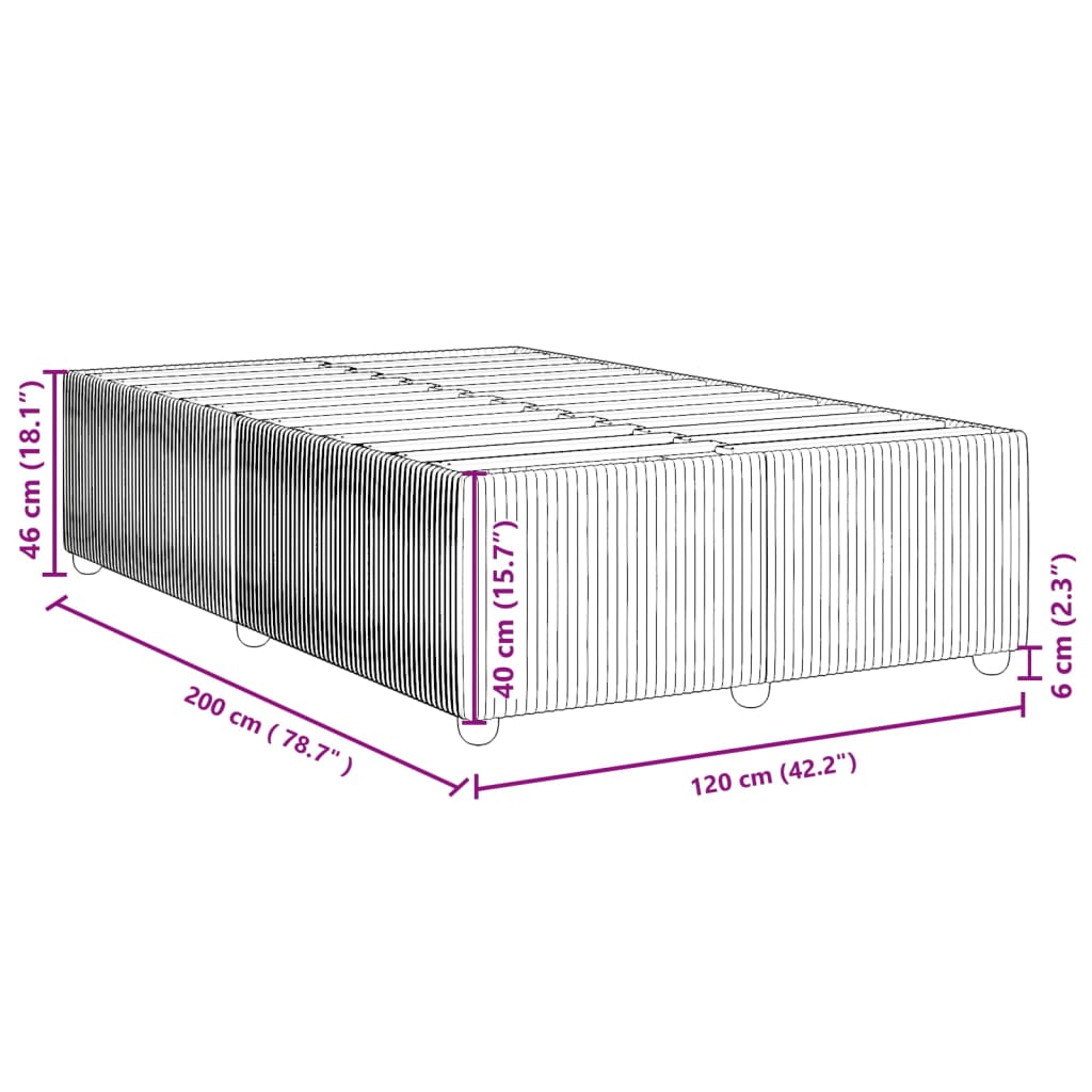 vidaXL Estructura de cama sin colchón tela marrón oscuro 120x200 cm