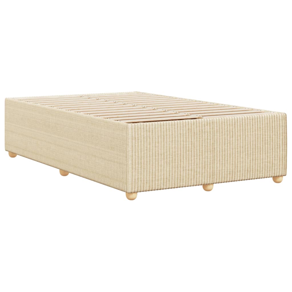 vidaXL Estructura de cama sin colchón tela crema 120x200 cm