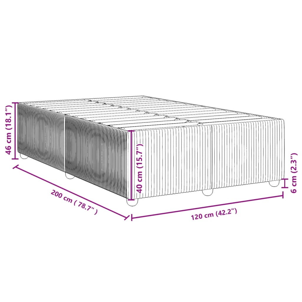 vidaXL Estructura de cama sin colchón tela crema 120x200 cm