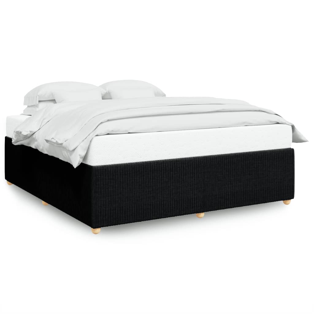 vidaXL Cama sin colchón tela negro 200x200 cm