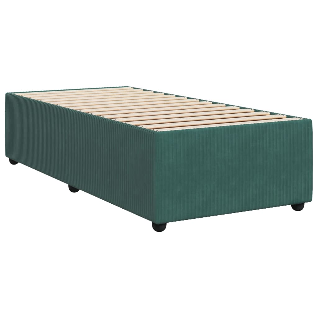 vidaXL Estructura de cama sin colchón terciopelo verde oscuro 90x200cm