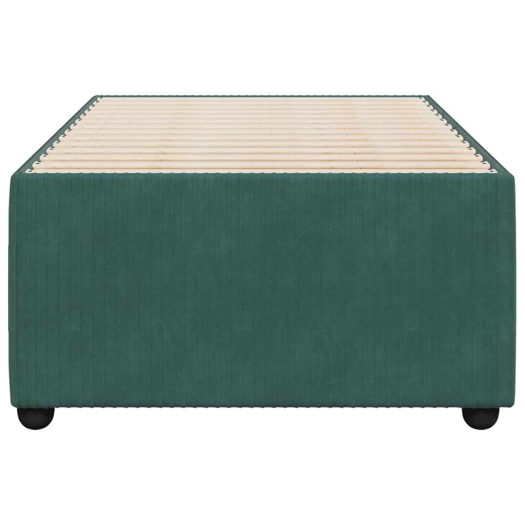 vidaXL Estructura de cama sin colchón terciopelo verde oscuro 90x200cm