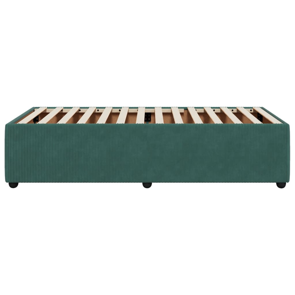 vidaXL Estructura de cama sin colchón terciopelo verde oscuro 90x200cm