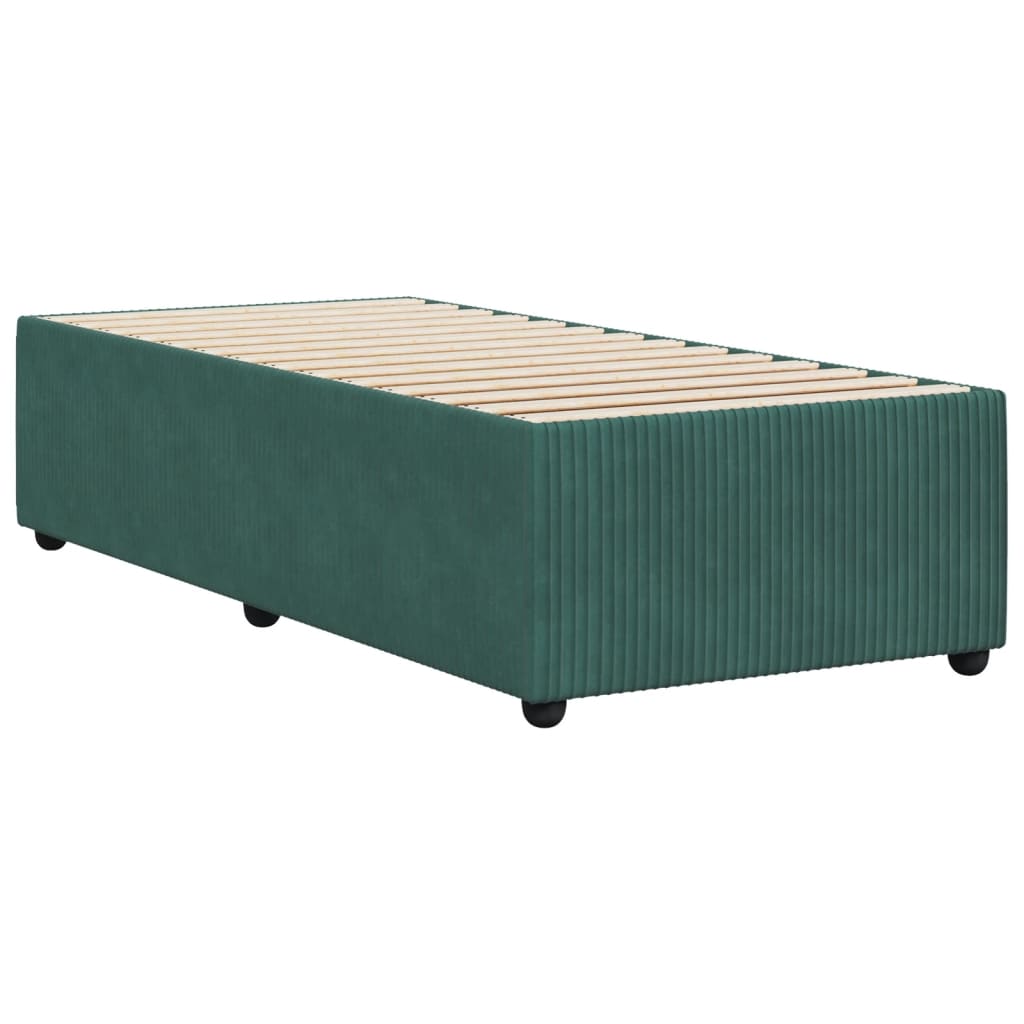 vidaXL Estructura de cama sin colchón terciopelo verde oscuro 90x200cm